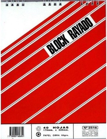 BLOCK RAYADO CON ESPIRAL ESQUELA 40H 2516