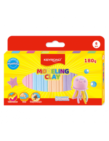 PLASTICINA KEYROAD 180GR X 6 COLORES