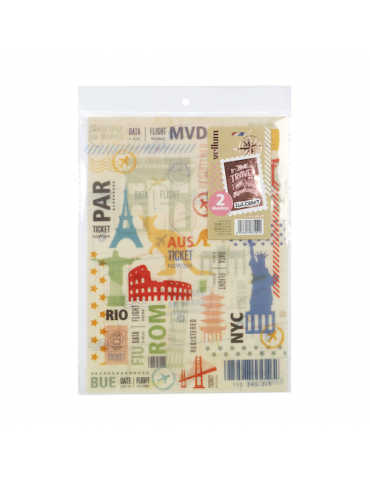 SOBRE C/2H PAPEL VEGETAL ILUS. "TRAVEL"