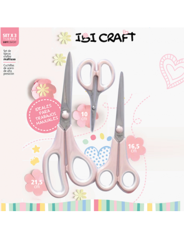 SET DE 3 TIJERAS CRAFTER MULTIUSO IBI CRAFT