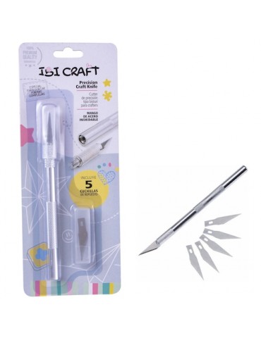 CORTANTE DE PRECISIÓN IBI CRAFT, CUERPO DE ALUMINIO, EN SET C/5 HOJAS