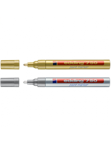 MARCADOR EDDING 750 DORADO/PLATEADO 