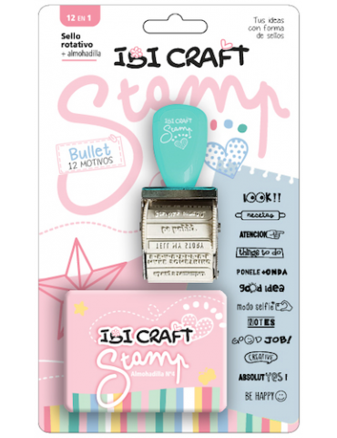 SELLO ROTATIVO IBI CRAFT C/12 DISEÑOS Y ALMOHADILLA 