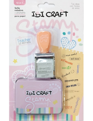 SELLO ROTATIVO IBI CRAFT C/12 DISEÑOS Y ALMOHADILLA 