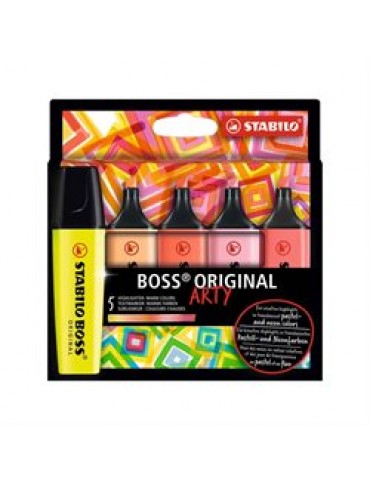 FLUORESCENTE STABILO ARTY X5 CALIDOS