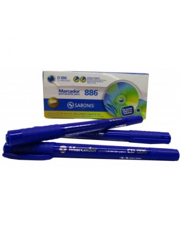 MARCADOR DOBLE PUNTA SABONIS 886 AZUL