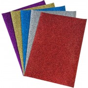 GOMA EVA  A4 CON BRILLANTINA X5 COLORES