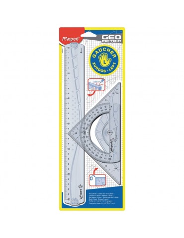 JUEGO DE GEOMETRÍA MAPED PARA ZURDO 30CM